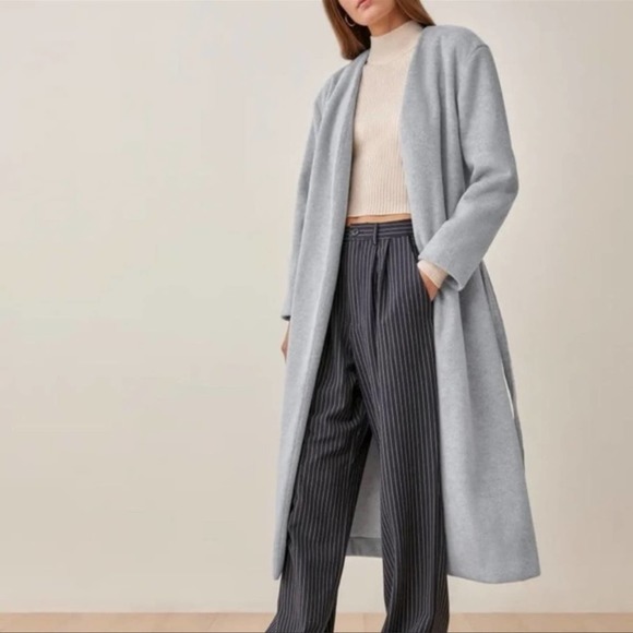 NWT Reformation Carly Coat Grey